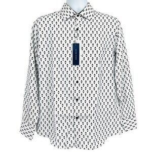 NWT Silver Stone Geo Collection Men's Shirt Large Modern Fit Button Down $149